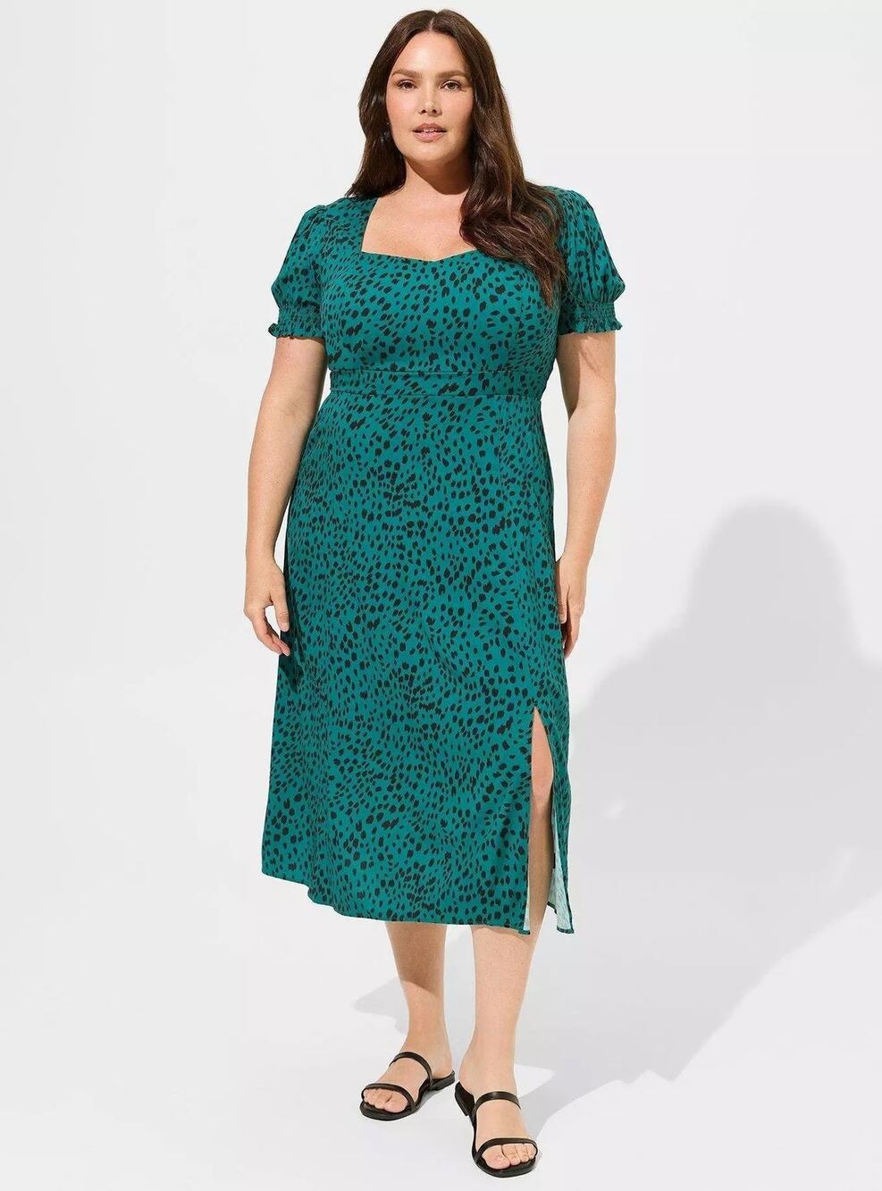 NWT Torrid Everglade Leopard Print Sweetheart Midi Dress Size 5 (5X)